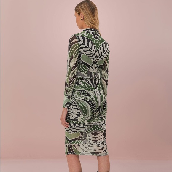 BNWT FARM Rio Green and Black Long Sleeve Dress size Large - Picture 9 of 9